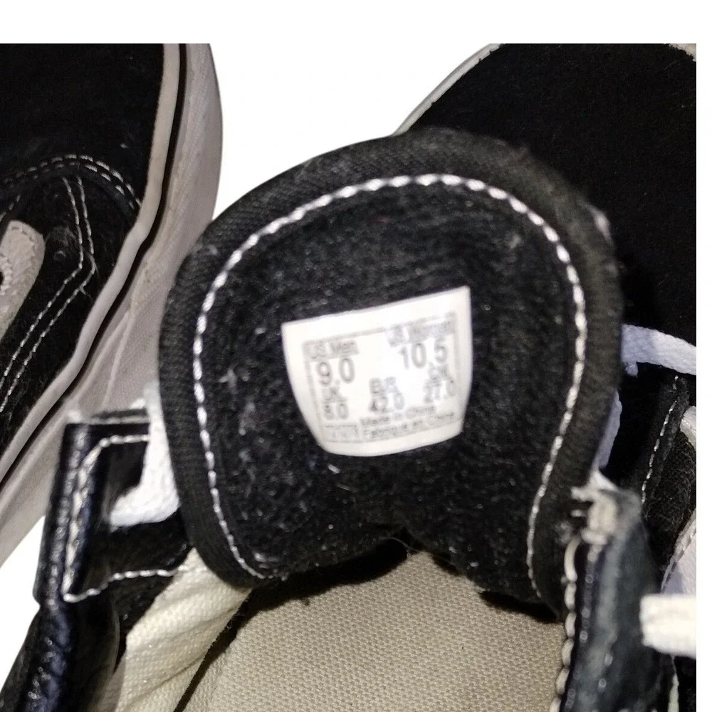 Vans Old Skool Black White Suede Canvas Low Top Skate Shoes Mens 9 Womens‎ 10.5